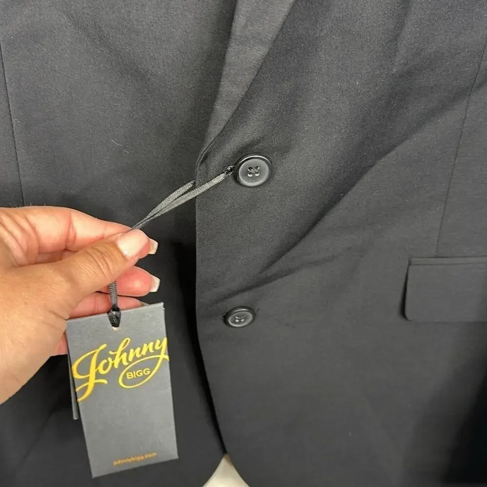 Johnny Bigg Raymond Black 2-Button Suit Jacket Men's Size 44R NWT Formal
